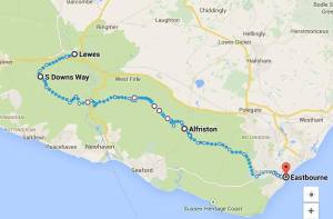 24 - 25th January 2015: Walked 30 miles from Lewes to Eastbourne