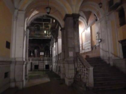 The creepy courtyard of our hostel 